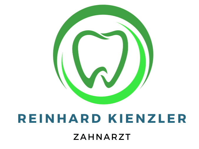 Grüner Zahn in einem Kreis, darunter "REINHARD KIENZLER ZAHNARZT".