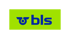 BLS Logo: Blauer Text "bls" und ein stilisiertes blaues Logo auf grünem Hintergrund.