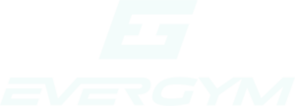 Weißes Evergym Logo mit stilisiertem Buchstaben E über dem Markennamen auf schwarzem Hintergrund.