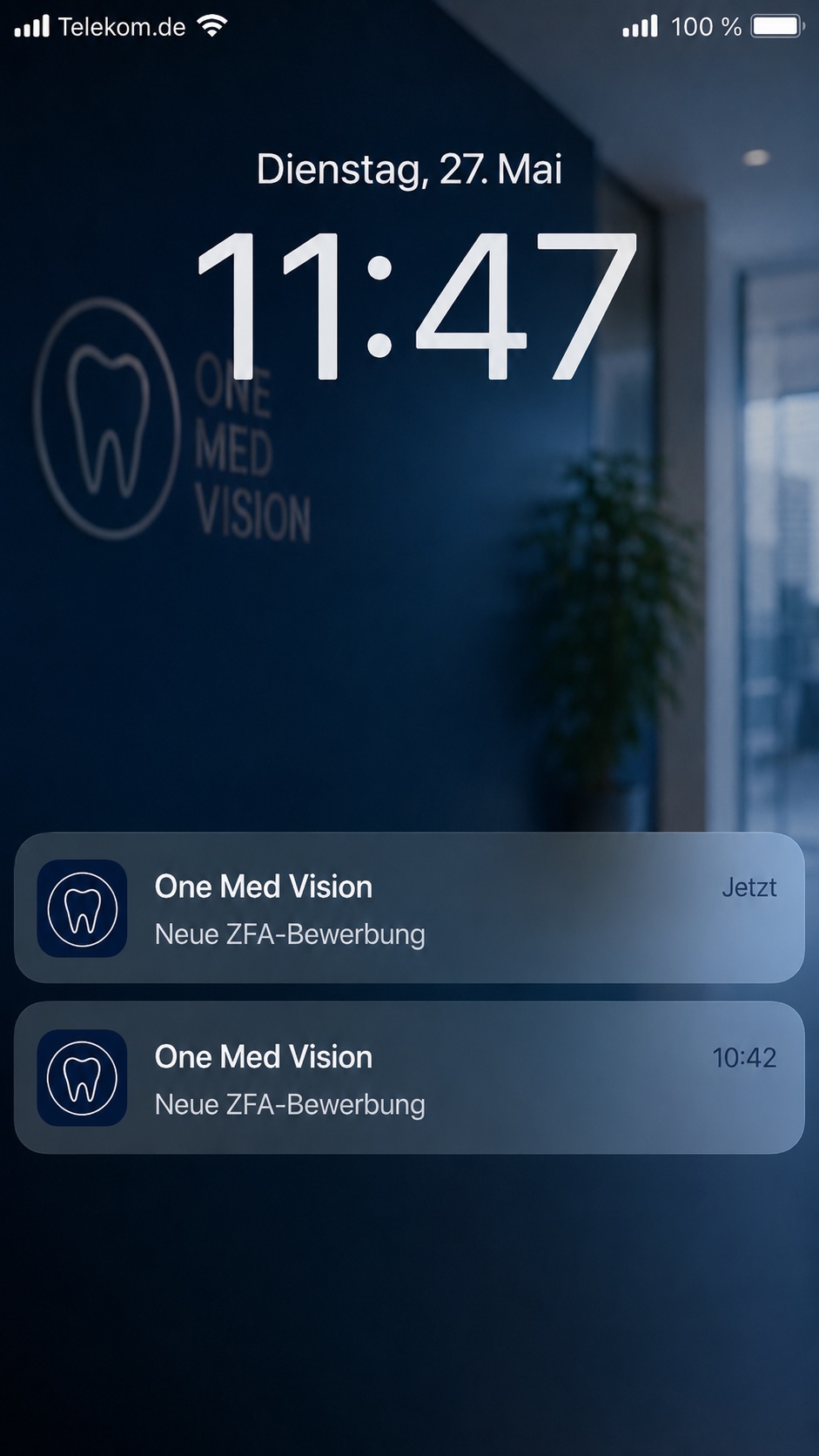 Push-Benachrichtigung über neue Bewerbung