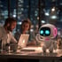 Mitarbeiterteam interagiert mit KI-Assistent von KiCo AI - Darstellung moderner Zusammenarbeit zwischen Mensch und künstlicher Intelligenz. | www.kicoai.com