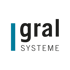 Logo: Ein blauer vertikaler Balken vor "gral SYSTEME" in dunklem Text.