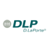 Logo von DLP D.LaPorte mit einer stilisierten Brücke in einem Kreis auf grünem Hintergrund.