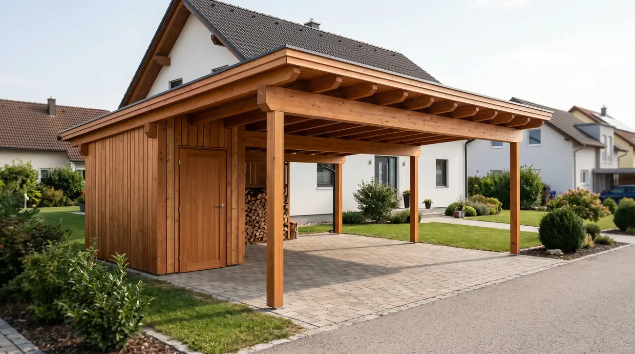 Carport mit Geräteraum & Holzlager – Neusiedl am See, Bgld.