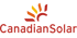 Logo von Canadian Solar mit einem stilisierten Sonnenstrahlmuster in Orange und Rot.