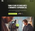 Homepage of RJ Visuals website with the title "TURN YOUR STORIES INTO CINEMATIC EXPERIENCES"