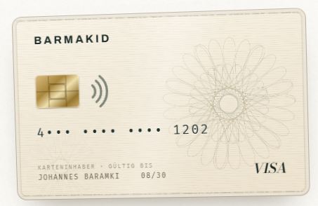 BARMAKID Kreditkarte in Beige mit Visa-Logo