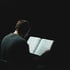 A person absorbed in quiet study