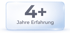 Weißer Button mit "4+ Jahre Erfahrung" in grauer Schrift.