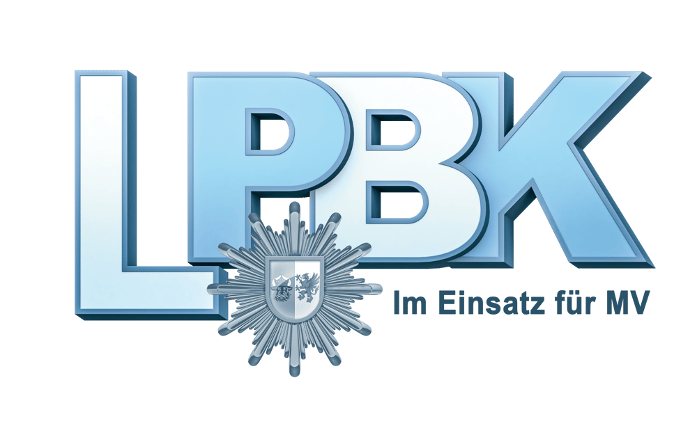 Logo von Lügde: Rote Skyline, blauer Hügel, Schriftzug "Lügde Staatlich anerkannter Erholungsort".