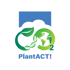 CO2-Logo: Eine grüne Pflanze, DNA-Strang, Globus, die Zahl 2 und der Text „PlantACT!“