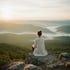 A woman seen from behind sitting calmly on a -15831211-3bde-415f-bfa5-5e84ddcb477e.png