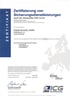 Zertifikat zur Zertifizierung von Sicherungsdienstleistungen nach DIN 77200 für Global Security GmbH.
