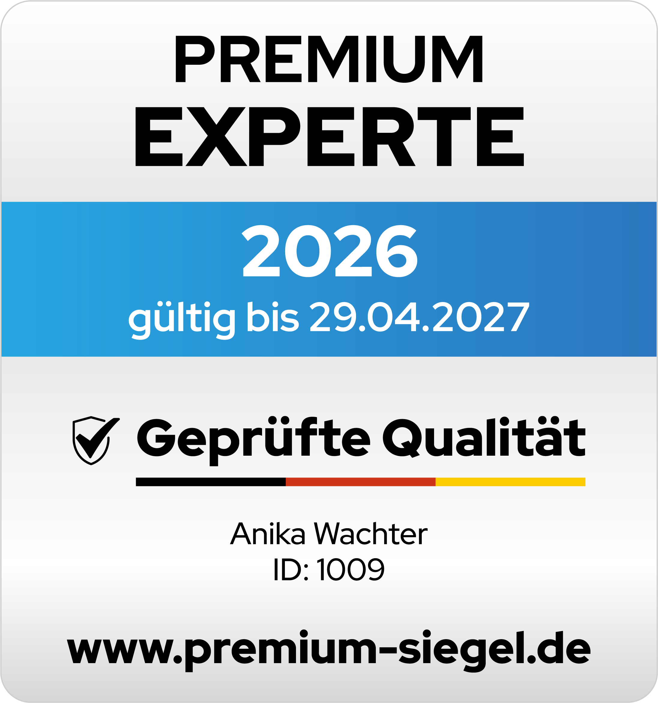 Premium Experte 2026 – Geprüfte Qualität · Anika Wachter (ID 1009)