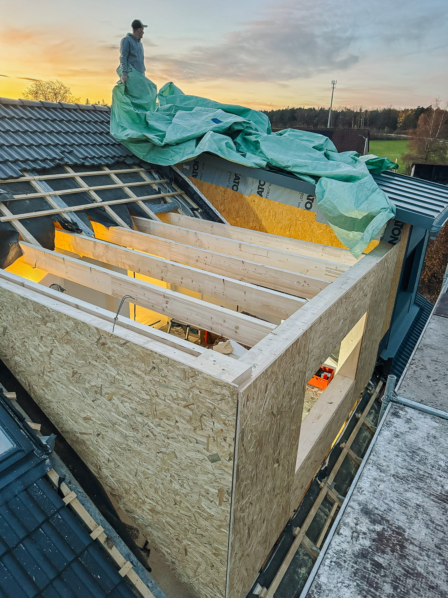 Aufstockung in Holzbauweise in Schnelldorf – Zimmerei Neidlein