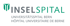 Logo des Inselspitals: Grüne Buchstaben INSELSPITAL, darunter UNIVERSITÄTSSPITAL BERN und HÔPITAL UNIVERSITAIRE DE BERNE.