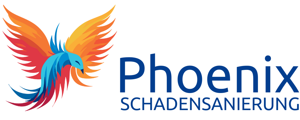 Buntes Phönix-Logo mit den Worten "Phoenix" und darunter "SCHADENSANIERUNG".