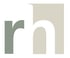 Der Buchstabe "r" in Dunkelgrau und "h" in Hellgrau, ineinander verschränkt auf weißem Hintergrund.