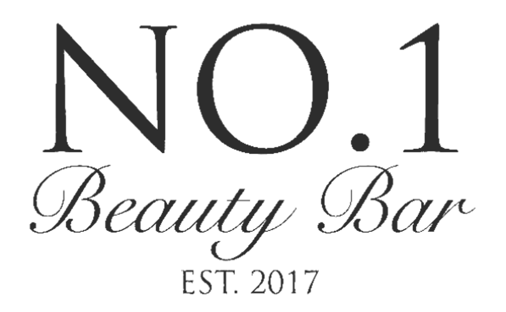 Text: "NO.1 Beauty Bar EST. 2017" in dunkler Schrift auf dunkelgrünem Hintergrund.