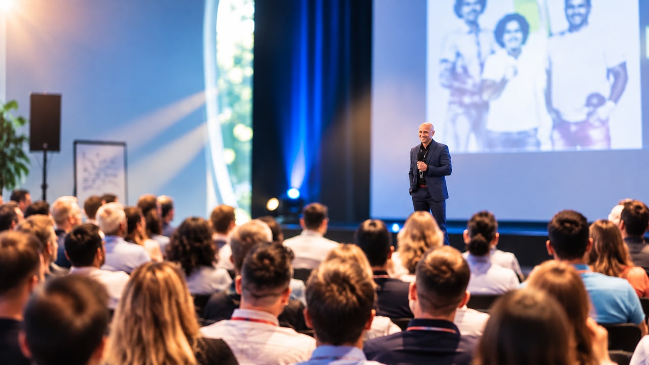 Martin Hermann spricht im Workshop vor Unternehmern