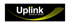 Logo von Uplink Solutions GmbH mit weißer Schrift, gelbem Punkt über dem "i" und gelben Linien auf schwarzem Hintergrund.