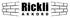 Rickli Akkord Firmenlogo mit dem Schriftzug Rickli Akkord zwischen zwei stilisierten Mauerwänden.