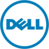 Blaues Dell-Logo in einem Kreis auf grünem Hintergrund.
