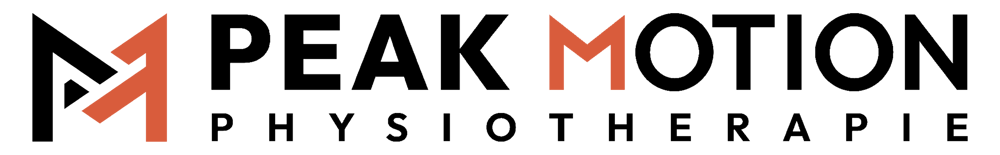 Logo von Peak Motion Physiotherapie mit orangefarbenem