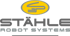 Stähle Robot Systems Logo mit gelber ovaler Form und grauem stilisiertem "S" darüber.
