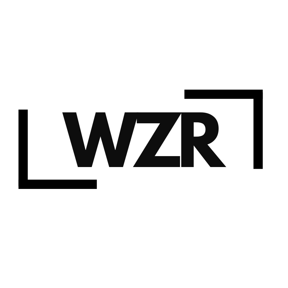 Schwarzes WZR-Logo mit eckigen Klammern um die Buchstaben.