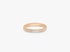Schmaler Ring aus Roségold mit umlaufendem Besatz aus kleinen weißen Diamanten und feiner Perlierung an den Rändern.