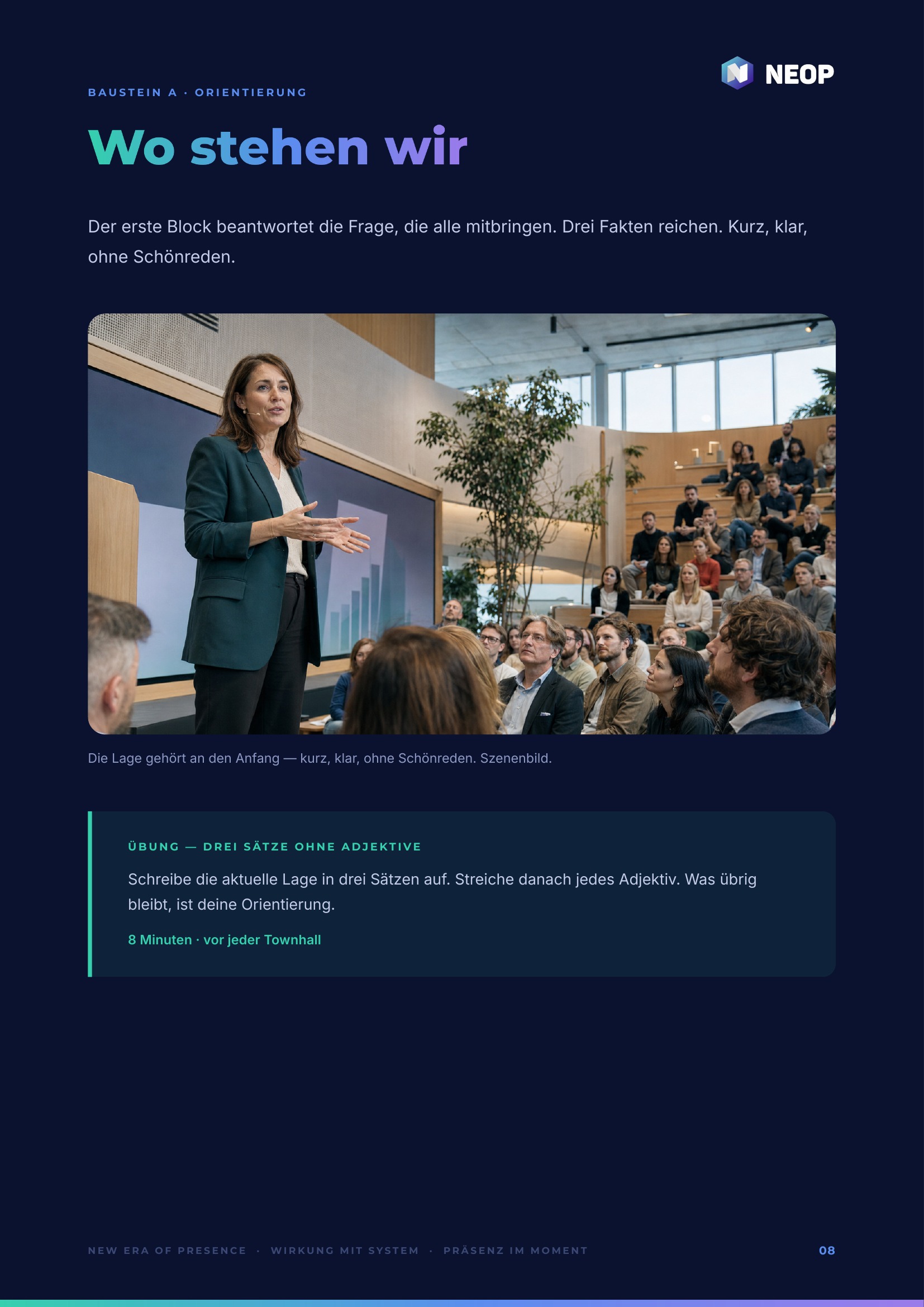 Presence Paper Townhall — Innenseite aus dem PDF