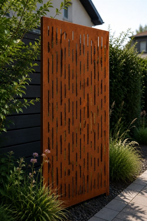 Halmmotiv an der Terrasse