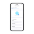 Smartphone zeigt die SWYONE App zum Profil erstellen, mit Feldern für Name, Standort und Branche.