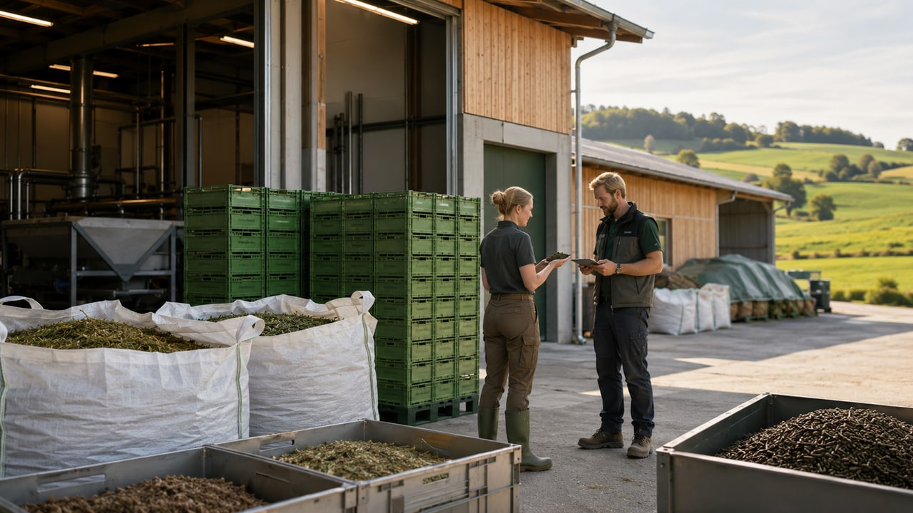 Landwirtschaftliche Partner mit regionalen Nebenströmen für die entoSOLUTIONS-Produktion.