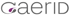 Graues "Gaerid" Logo mit lila Schleifen-Design auf dem "G" auf dunklem Hintergrund.