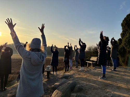 Sonnenaufgang über der Heide