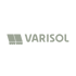 VARISOL Logo mit zwei stilisierten, grauen Markisen auf dunkelgrünem Hintergrund.