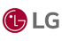 Rotes kreisförmiges Logo mit weißen "LG"-Buchstaben und separatem grauen "LG"-Text.
