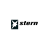 Stern Logo mit einem weißen Stern auf schwarzem Quadrat und dem schwarzen Wort "stern" auf dunkelgrünem Hintergrund.
