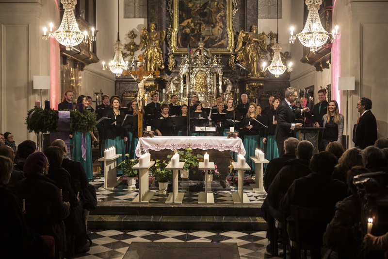 Vocalforum Graz singing in the Mariahilferkirche, Voices of Spirit 2014, Graz