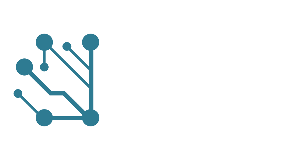 Logo auf grünem Hintergrund: blaue Schaltung und weißer Text "NovaData KI-LÖSUNGEN".