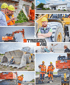 Collage von Bauarbeitern, Baggern, Bürogebäuden und dem Firmenlogo "STREGDA BAU".