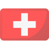 Rechteckige Schweizer Flagge mit rotem Hintergrund und weißem Kreuz.