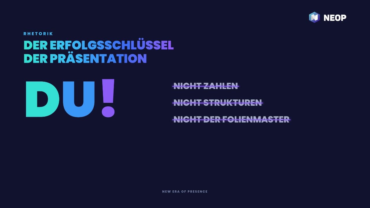 Folie Der Erfolgsschlüssel der Präsentation: Du