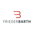 Friederbarth Logo: Rotes B-Symbol über grauem Text "FRIEDERBARTH" auf dunkelgrünem Hintergrund.