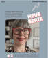 Freundlich lächelnde Karin Stehr mit roten Brillenrahmen; Text: "Independent Eyewear BASICS", "NEUE SERIE", "Eyewear Kategorien", "#3 AVANTGARDE".