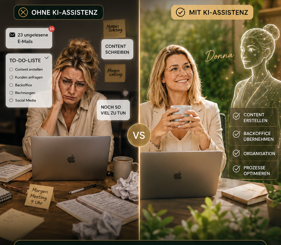 Ohne Donna gestresst, mit Donna entspannt