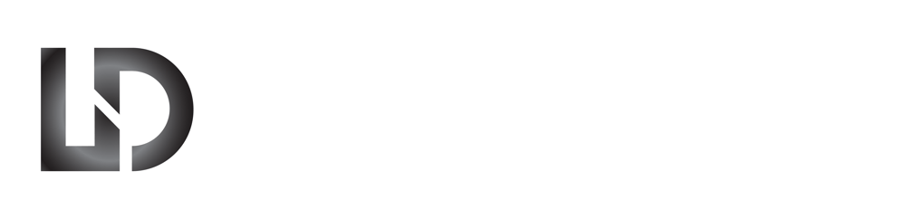 Weißes Logo LD MEDIA auf grünem Hintergrund.