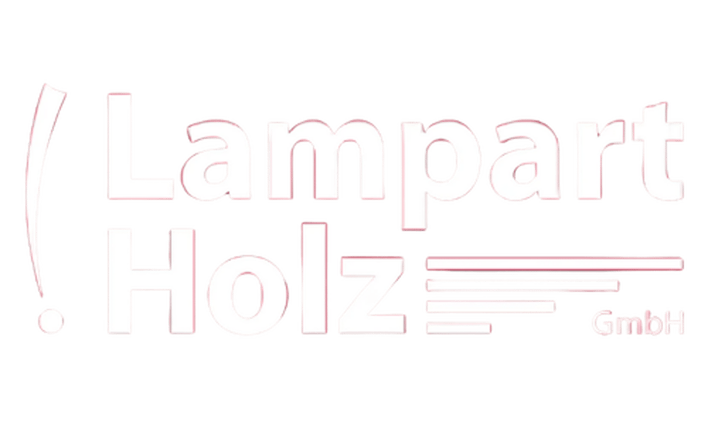 Logo von Lampert Holz GmbH in Weiß auf grünem Hintergrund.
